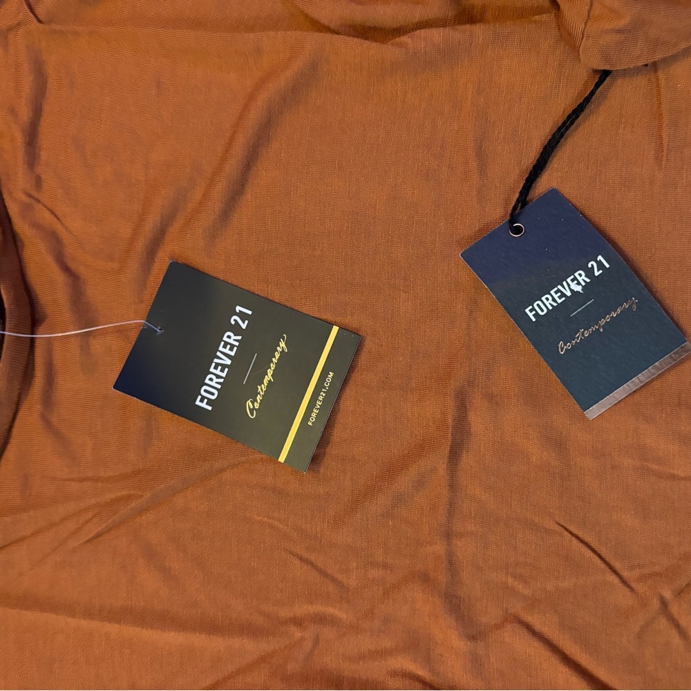 Forever 21 contemporary Pumpkin Burnt Orange long sleeve tee S *not sold* WT